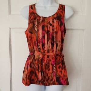 J. Crew Red Sleeveless Silk Blouse Sz 4